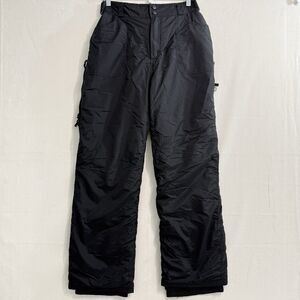 Rawik Skiwear Womens Size M Insulated Black Nylon Snow Pants Ski Bibs Waterproof